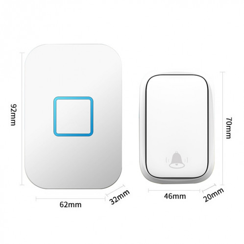 CACAZI FA88 Sonnette sans fil auto-alimentée pour maison intelligente, (blanc) SC0EUW847-08