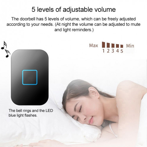CACAZI FA88 Sonnette sans fil auto-alimentée pour maison intelligente, (blanc) SC0EUW847-08