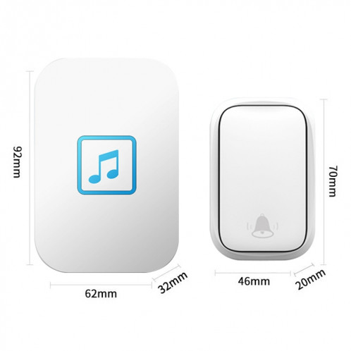 CACAZI FA86 Sonnette sans fil auto-alimentée pour maison intelligente, (blanc) SC1EUW894-08