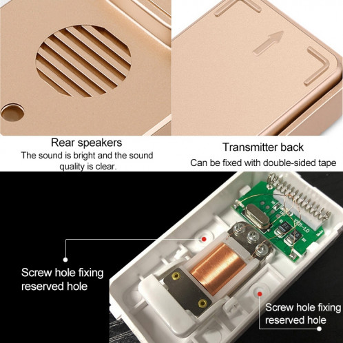 CACAZI FA8 un bouton trois récepteurs sonnette sans fil auto-alimentée pour maison intelligente, prise UE (blanc) SC3EUW1011-010