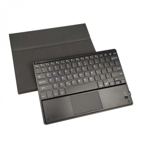 RK102C Clavier Bluetooth en plastique magnétique amovible avec pavé tactile, Housse de protection en TPU motif soie pour iPad 10.2, avec fente pour stylo et support (Noir) SH260S694-06