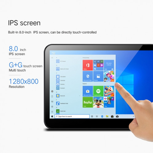 Pipo X2S Mini PC en un, 8 pouces, 2 Go + 64 Go, Windows 10 Intel Atom Z3735F jusqu'à 1,83 GHz, prise en charge WiFi & Bluetooth & TF Card & HDMI & RJ45 (noir) SP369B1645-019