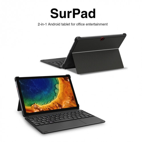 Tablette PC CHUWI Surpad 4G LTE, 10,1 pouces, 4 Go + 128 Go, avec clavier, Android 10.0, Helio MT6771V Octa Core jusqu'à 2,0 GHz, prise en charge de la double SIM et OTG et Bluetooth et WiFi double bande, (noir SC0436569-014