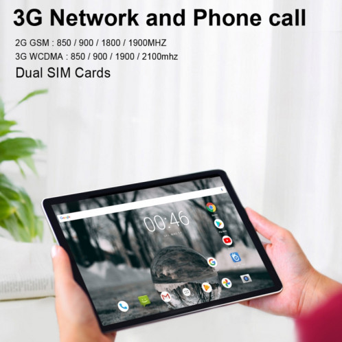 BDF H1 3G Tablet Tablet PC, 10,1 pouces, 2GB + 32GB, Android 9.0, MTK8321 OCTA COE CORTEX-A7, Support Dual Sim & Bluetooth & WiFi & GPS, Plug UE (Blanc) SB566W1587-017