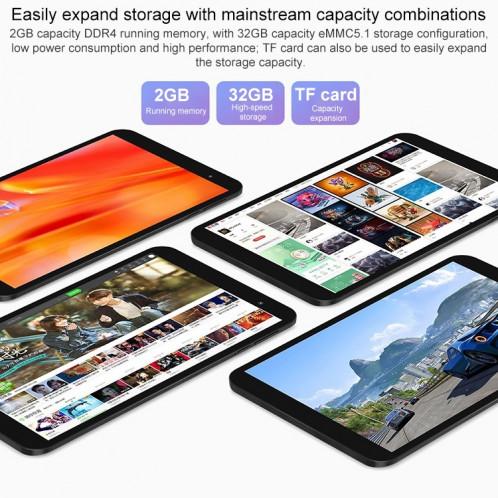 TECLAST P80 Tablet, 8,0 pouces, 2GB + 32GB, Android 10, Allwinner A33 Quad Core, Support Double WiFi & Bluetooth et TF Carte ST06811497-07