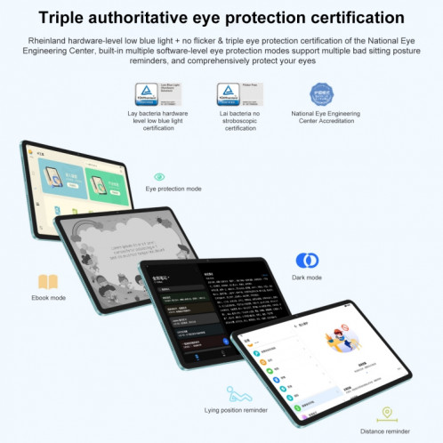 Honor Pad 8 HEY-W09 Wi-Fi, 12 pouces, 6 Go + 128 Go, Magic UI 6.1 (Android S) Qualcomm Snapdragon 680 Octa Core, 8 haut-parleurs, ne prend pas en charge Google (or) SH778J1697-07