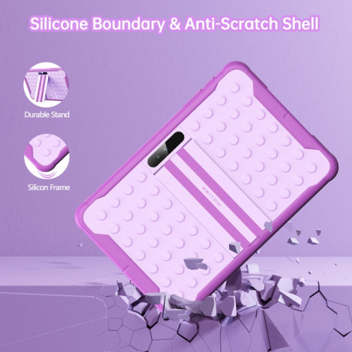Tablette Pritom K10 pour enfants, 10,1 pouces, 2 Go + 32 Go, Processeur quadricœur Android 10 Unisoc SC7731E, prise en charge des appels téléphoniques WiFi/3G 2,4 G, version globale avec Google Play (violet) SP782P788-07