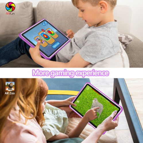 Tablette Pritom K10 pour enfants, 10,1 pouces, 2 Go + 32 Go, Processeur quadricœur Android 10 Unisoc SC7731E, prise en charge des appels téléphoniques WiFi/3G 2,4 G, version globale avec Google Play (violet) SP782P788-07