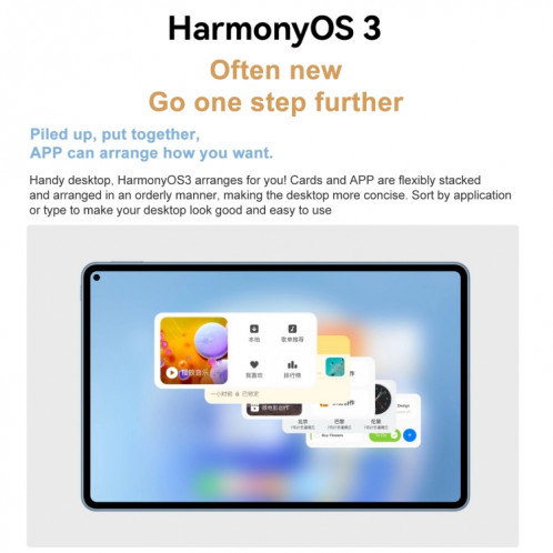 HUAWEI MatePad Pro 11 pouces 2022 Wi-Fi GOT-W09 8 Go + 128 Go, HarmonyOS 3 Qualcomm Snapdragon 888 Octa Core, prend en charge le double WiFi/BT/GPS, ne prend pas en charge Google Play (blanc) SH793W1778-012