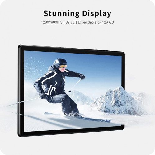 Tablette PC Qunyico Y10, 10,1 pouces, 2 Go + 32 Go, Processeur quadricœur Android 10 Allwinner A100, prise en charge WiFi/Bluetooth 2.4G, version globale avec Google Play, prise US (noir) SH798B1795-07