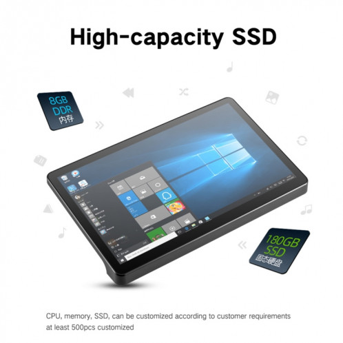 PiPo X15 Mini PC et tablette tout-en-un, 11,6 pouces, 8 Go + 180 Go SSD, Windows 10 Home Intel Core i3-5005U 2,0 GHz, prise en charge WiFi et Bluetooth et carte TF et HDMI (noir) SP815B1246-014
