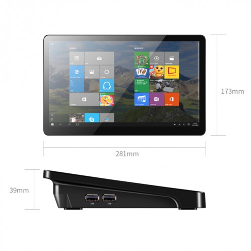 PiPo X15 Mini PC et tablette tout-en-un, 11,6 pouces, 8 Go + 180 Go SSD, Windows 10 Home Intel Core i3-5005U 2,0 GHz, prise en charge WiFi et Bluetooth et carte TF et HDMI (noir) SP815B1246-014