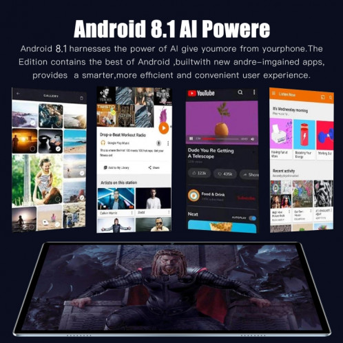 Tablette PC P10 4G LTE, 10,1 pouces, 4 Go + 32 Go, Android 8.1 MTK6750 Octa Core, prise en charge double SIM, WiFi, Bluetooth, GPS (noir) SH822B1264-015