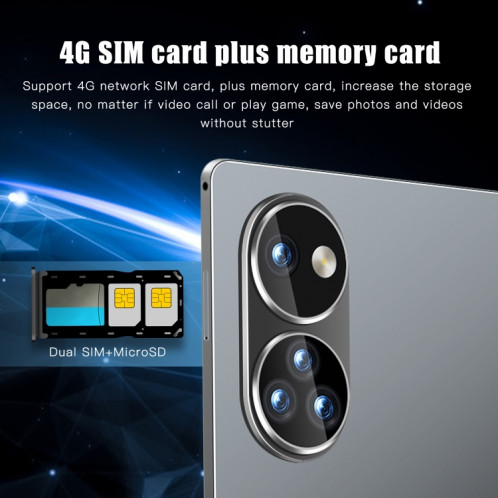 Tablette PC P10 4G LTE, 10,1 pouces, 4 Go + 32 Go, Android 8.1 MTK6750 Octa Core, prise en charge double SIM, WiFi, Bluetooth, GPS (noir) SH822B1264-015