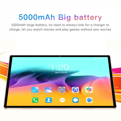 Tablette PC X12 4G LTE, 10,1 pouces, 4 Go + 32 Go, Android 8.1 MTK6750 Octa Core, prise en charge double SIM, WiFi, Bluetooth, GPS (blanc) SH824W869-014