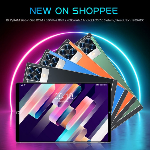 Tablette d'appel téléphonique S29 3G, 10,1 pouces, 1 Go + 16 Go, Android 5.1 MT6592 Octa Core, prise en charge double SIM, WiFi, BT, GPS (bleu) SH882L984-013
