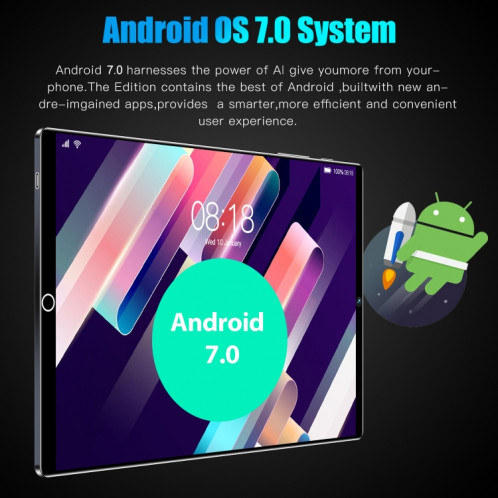 Tablette d'appel téléphonique S29 3G, 10,1 pouces, 1 Go + 16 Go, Android 5.1 MT6592 Octa Core, prise en charge double SIM, WiFi, BT, GPS (noir) SH882B554-013