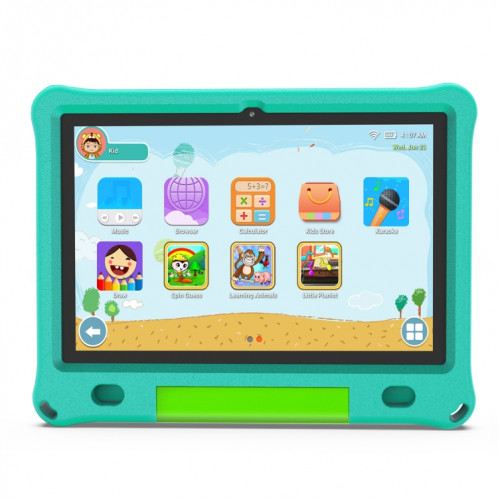 Tablette Pritom B10K pour enfants, 10,1 pouces, 3 Go + 64 Go, Processeur Quad Core Android 12 Allwinner A133, prise en charge WiFi 2.4G / BT 4.0, version globale avec Google Play (vert) SP889G995-09