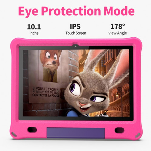Tablette Pritom B10K pour enfants, 10,1 pouces, 3 Go + 64 Go, Processeur quadricœur Android 12 Allwinner A133, prise en charge WiFi 2.4G / BT 4.0, version globale avec Google Play (violet) SP889P275-09