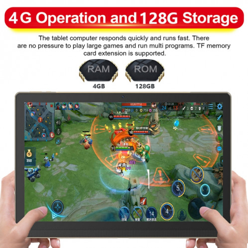 Tablette PC M101 4G LTE, 14,1 pouces, 4 Go + 128 Go, Android 8.1 MTK6797 Deca Core 2.1GHz, Double SIM, Prise en charge GPS, OTG, WiFi, BT (Argent) SH891S440-016