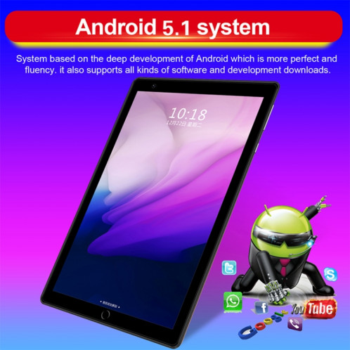 Tablette d'appel téléphonique M801 3G, 8,0 pouces, 1 Go + 16 Go, Android 5.1 MTK6592 Octa Core 1,6 GHz, double SIM, prise en charge GPS, OTG, WiFi, BT (rouge) SH894R1937-015