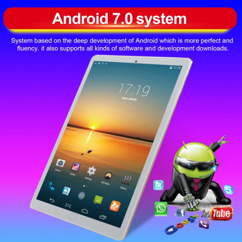 P20 3G Phone Call Tablet PC, 10,1 pouces, 2 Go + 16 Go, Android 7.0 MTK6735 Quad Core 1,3 GHz, double SIM, prise en charge GPS, OTG, WiFi, BT (gris foncé) SH96DG922-016