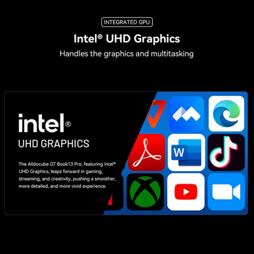 Ordinateur portable ALLDOCUBE GTBook 13 Pro, 13,5 pouces, 12 Go + 256 Go, Windows 11 Intel Celeron N5100 Quad Core, prise en charge de la carte TF et Bluetooth et WiFi double bande (argent) SA918S1739-011