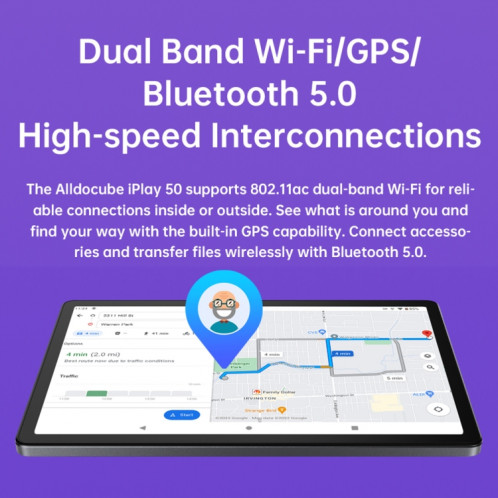 Tablette ALLDOCUBE iPlay 50 4G LTE, 10,4 pouces, 6 Go + 128 Go, Android 12 UNISOC T618 Octa Core 2,0 GHz, prend en charge GPS et BT et WiFi double bande et double SIM (gris) SA929H1182-013