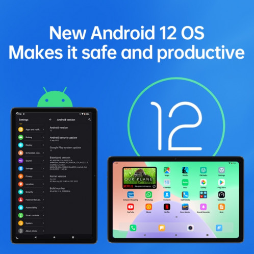 Tablette ALLDOCUBE iPlay 50 4G LTE, 10,4 pouces, 6 Go + 128 Go, Android 12 UNISOC T618 Octa Core 2,0 GHz, prend en charge GPS et BT et WiFi double bande et double SIM (gris) SA929H1182-013