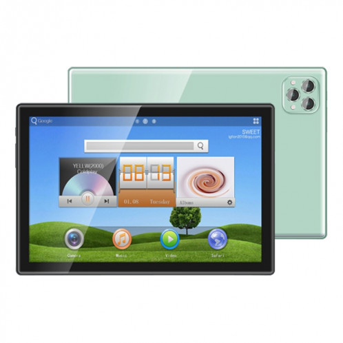 Tablette PC BDF P50 4G LTE, 10,1 pouces, 8 Go + 128 Go, Android 12.0 MTK6762 Octa Core, prise en charge double SIM et Bluetooth et WiFi, (verte) SB964G1544-09