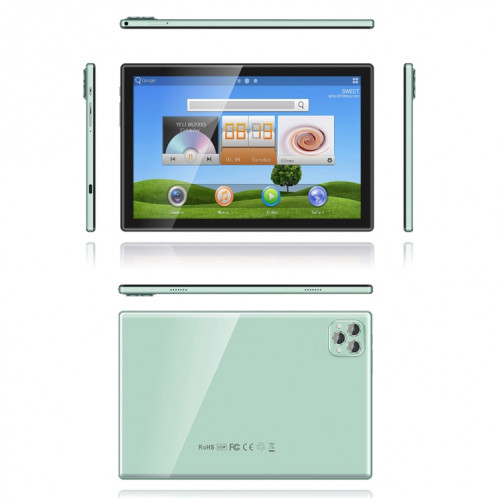 Tablette PC BDF P50 4G LTE, 10,1 pouces, 8 Go + 128 Go, Android 12.0 MTK6762 Octa Core, prise en charge double SIM et Bluetooth et WiFi, (verte) SB964G1544-09