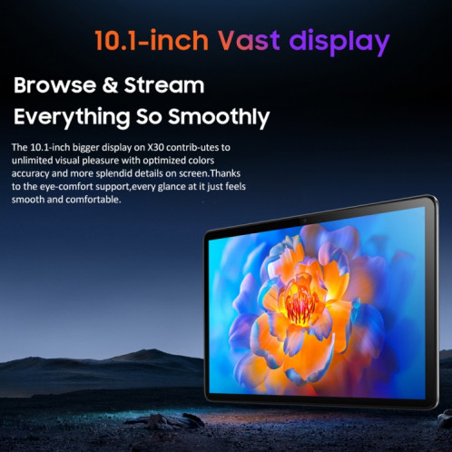 Tablette PC X30 4G LTE, 10,1 pouces, 3 Go + 64 Go, Android 11.0 Spreadtrum T310 Quad-core, prise en charge double SIM/WiFi/Bluetooth/GPS, (cyan) SH76QC514-010