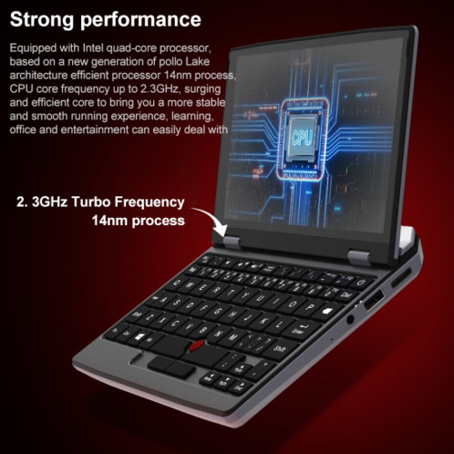 7-X133 Ordinateur portable de poche 7,0 pouces, 12 Go + 128 Go, Windows 10 Intel Celeron J4105 Quad Core jusqu'à 2,3 GHz, prend en charge le Wi-Fi double bande et la carte BT et TF SH0978401-015