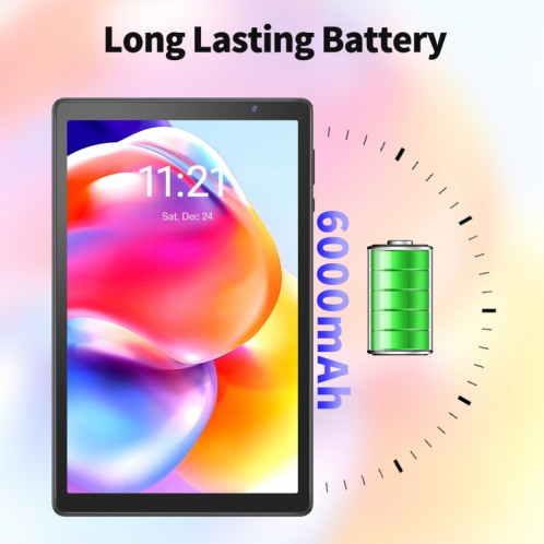 D10A Tablette PC 10,1 pouces, 2 Go + 32 Go, Processeur quadricœur Android 12 Allwinner A133, prise en charge WiFi 6/Bluetooth, version globale avec Google Play, prise US (gris) SH981H1444-011