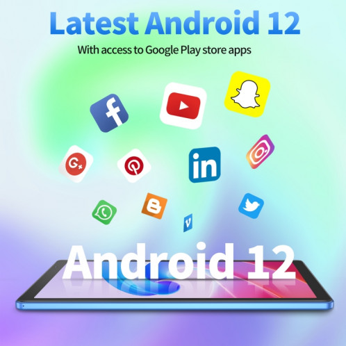 D10A Tablette PC 10,1 pouces, 2 Go + 32 Go, Processeur quadricœur Android 12 Allwinner A133, prise en charge WiFi 6/Bluetooth, version globale avec Google Play, prise US (bleu) SH981L1638-011