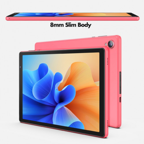 D10A Tablette PC 10,1 pouces, 2 Go + 32 Go, Processeur quadricœur Android 12 Allwinner A133, prise en charge WiFi 6/Bluetooth, version globale avec Google Play, prise US (rouge) SH981R323-011