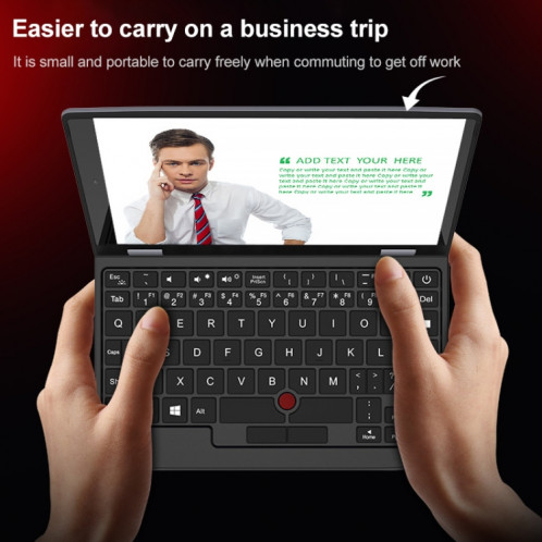 7-X133 Ordinateur portable de poche 7,0 pouces, 12 Go + 1 To, Windows 10 Intel Celeron J4105 Quad Core jusqu'à 2,3 GHz, prend en charge le Wi-Fi double bande et la carte BT et TF SH0982380-015