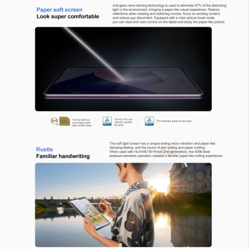 HUAWEI MatePad 11 pouces 2023 WIFI DBR-W00 8 Go + 128 Go, Écran Paperfeel Diffuse, HarmonyOS 3.1 Qualcomm Snapdragon 865 Octa Core jusqu'à 2,84 GHz, ne prend pas en charge Google Play (violet) SH000P1098-09