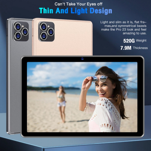 Tablette PC Pro 23 4G LTE, 10,1 pouces, 3 Go + 32 Go, Android 8.1 MT6755 octa-core, prise en charge double SIM/WiFi/Bluetooth/GPS (or) SH013J1753-018