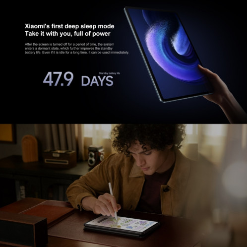Xiaomi Pad 6 Pro, 11,0 pouces, 8 Go + 128 Go, MIUI 14 Qualcomm Snapdragon 8+ 4 nm Octa Core jusqu'à 3,2 GHz, caméra frontale HD 20 MP, batterie 8600 mAh (bleu) SX014L146-019