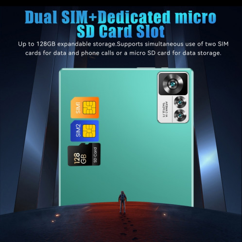 Tablette PC 12S Pro 4G LTE, 10,1 pouces, 4 Go + 64 Go, Android 8.1 MTK6755 Octa-core 2.0GHz, Support Dual SIM / WiFi / Bluetooth / GPS (Vert) SH022G1530-016