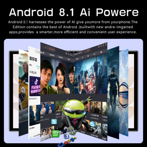 Tablette PC X15 4G LTE, 10,1 pouces, 4 Go + 64 Go, Android 8.1 MTK6755 Octa-core 2.0GHz, Support Double SIM / WiFi / Bluetooth / GPS (Noir) SH027B1125-015