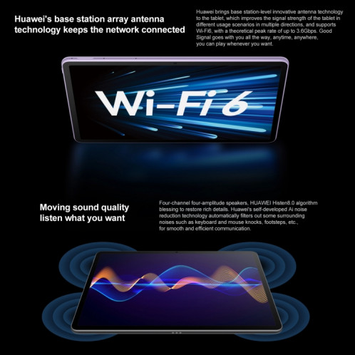 HUAWEI MatePad Air 11,5 pouces Wi-Fi DBY2-W00 8 Go + 256 Go, HarmonyOS 3.1 Qualcomm Snapdragon 888 Octa Core, prend en charge le double WiFi/BT/GPS, ne prend pas en charge Google Play (violet) SH034P1181-015