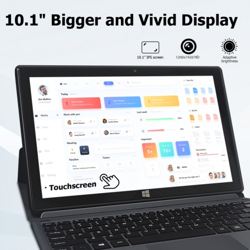 Tablette PC LZ1003, 10,1 pouces, 8 Go + 128 Go, Windows 11, Intel Gemini Lake N4000 Dual Core, clavier non inclus SH10791596-010