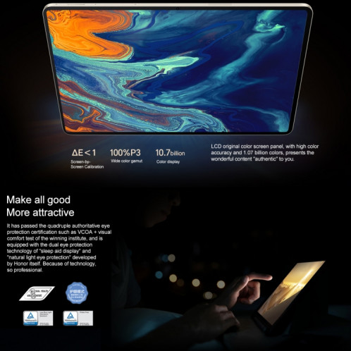Honor MagicPad 13 GDI-W09 Wi-Fi, 13 pouces, 8 Go + 256 Go, MagicOS 7.2 Snapdragon 888 Octa Core, prend en charge WIFI 6 & BT & OTG, ne prend pas en charge Google (gris) SH084H773-019
