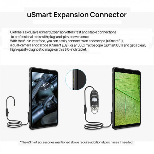  Tablette PC robuste Ulefone Armor Pad, 8,0 pouces, 4 Go + 64 Go, IP68 étanche antichoc antipoussière, Android 12 MediaTek Helio G25 Octa Core, prise en charge de l'extension uSmart, réseau : 4G, prise SU090B544-011