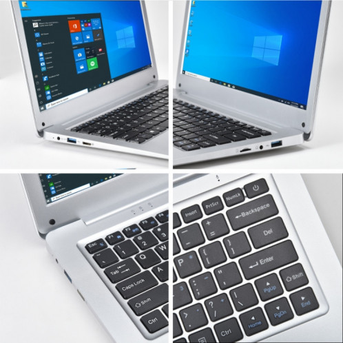 Ordinateur portable F3, 12.5 pouces, 4GB + 64 Go, OS Windows 10, Intel Celeron N3350 Dual Core CPU 1.44GHZ-1.92GHz, Prise en charge de la carte TF et Bluetooth & Wifi & HDMI, fiche américaine (argent) SH220S815-06