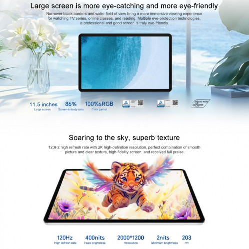 Tablette PC Honor Pad X9 Pro WiFi, 11,5 pouces 8 Go + 128 Go MagicOS 9.0 Qualcomm Snapdragon 685 Octa Core (Noir) SH402B20-012