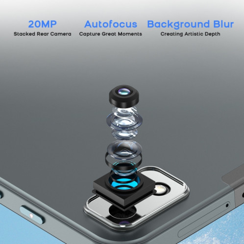 HEADWOLF Hpad2 4G LTE, 10,95 pouces, 8 Go + 256 Go, Android 11 Unisoc T618 Octa Core jusqu'à 2,0 GHz, prise en charge de la double carte SIM, du WiFi et du Bluetooth, version globale avec Google Play, prise américaine SH96TK713-011