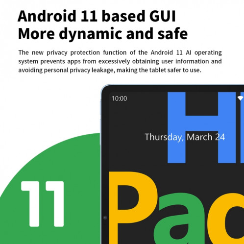 HEADWOLF Hpad1 4G LTE, 10,4 pouces, 8 Go + 128 Go, Android 11 Unisoc T618 Octa Core jusqu'à 2,0 GHz, prise en charge double SIM et WiFi et Bluetooth, version globale avec Google Play, prise US (gris) SH499H1318-013